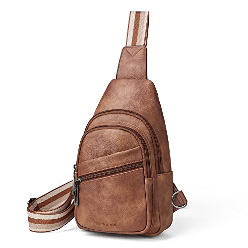 Sling Bag Crossbody Bags for Women Small Cross Body Bag Fanny Packs Chest Sling Purse for Daily Travel Leisure Sport (1-1 Brown)