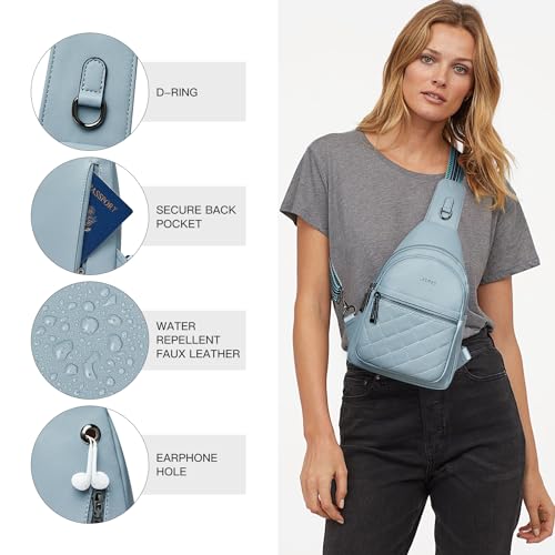 Sling Bag For Women Fanny Pack Crossbody Travel Shoulder Belt Bags Tote Backpack Purse Faux Leather Light Blue (Light Blue)
