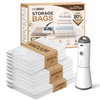 Vacuum Storage Bags for Clothing Travel (10 Combo+Wireless Pump)