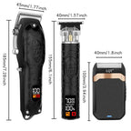 Professional Hair Clipper Set for Men Electric Shaver Razor Cordless Hair Cutting Barber Clippers Beard Trimmer Men’s Grooming Kit Gifts for him (Black)