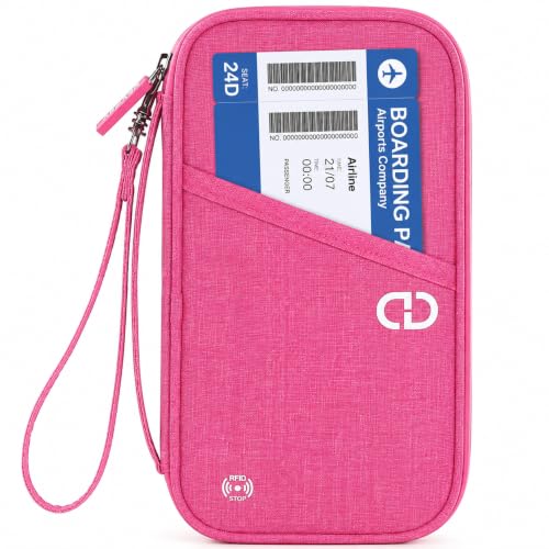 Family Passport Holder for Travel (Rose Red)