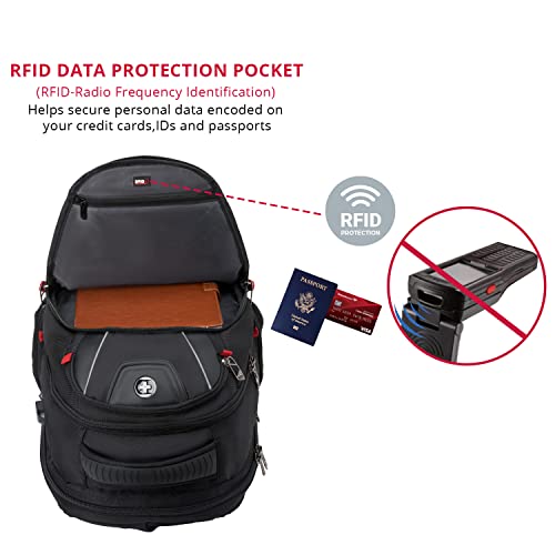 Design Travel Laptop Backpack for Men with TSA Friendly J14 (Black)