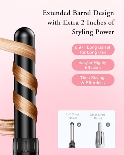 Long Barrel Curling Iron Wand Set