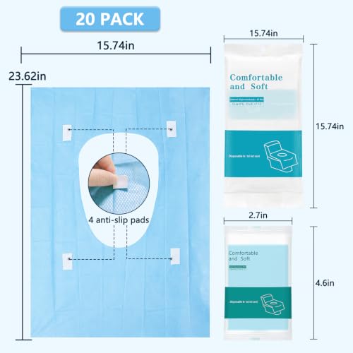 20 Pack Toilet Seat Covers Disposable (Blue)