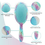 Purple Hair Brush Detangler (Blue Tie Dye)