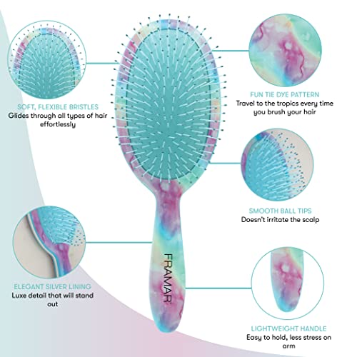 Purple Hair Brush Detangler (Blue Tie Dye)