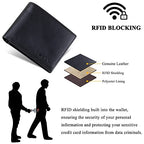 Mens Wallet with RFID Blocking 2 ID Windows (Black)