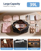 Travel Duffel Bags 39L Large Weekender Bags for Women Carry On Bag (Black-2 Pcs)