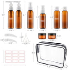 Travel Bottles for Toiletries 14 PCS TSA Approved Toiletry Bottles (J-Brown-14pcs)