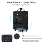 Expandable Luggage Bags for Travel Collapsible Suitcase with Wheels (Black)