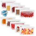 10 Pack Dishwasher Safe Reusable Snack Bags (10 Pack-10 Snack / White)