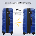 3 Piece Luggage Set (3-piece Set(20/24/28) / Deepblue-2)