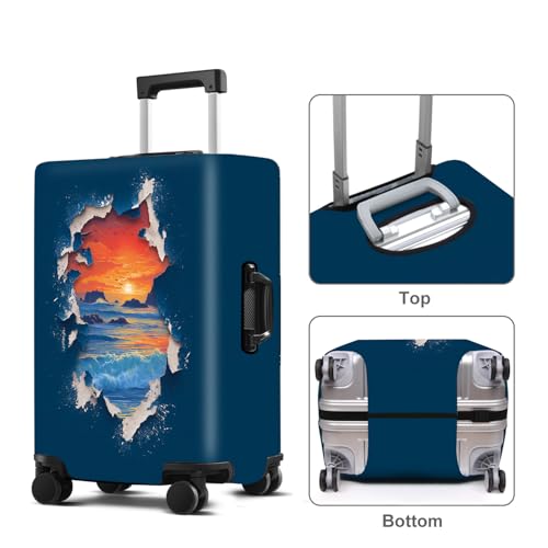 Sunset Luggage Cover Washable Suitcase Protector Anti (Sunset / S(20-22inch suitcase))