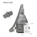 Sling Bag For Women Fanny Pack Crossbody Travel Shoulder Belt Bags Tote Backpack Purse Faux Leather Dark Grey (Dark Grey)