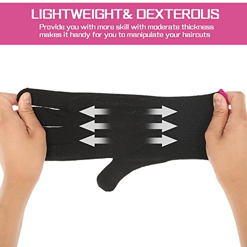 2 Pair Heat Resistant Gloves for Hair Styling Professional Hot Hand Gloves Heat Protection Flat Iron Gloves Pink Edge Heat Press Sublimation Gloves for Women Curling Wand Styling Tool