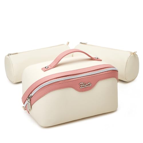 Travel Makeup Bag Organizer Cosmetic Bag (02-D-White)