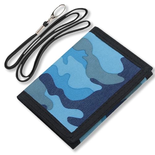 RFID Blocking Canvas Wallet for Men and Women (Camoblue Set)