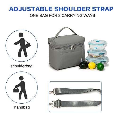 NOL 8L Insulated Lunch Bag for Women (Cool Gray / Medium (8 Liters))