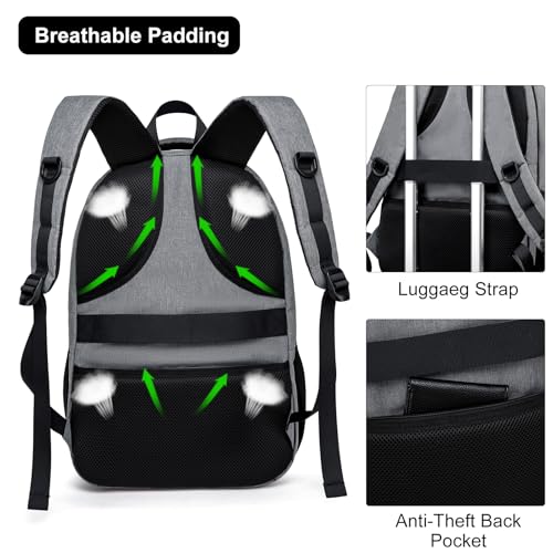 Backpack for Men and Women (Grey / 15.6 Inch)