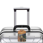 2 Pack Luggage Tags for suitcases Edvard Munch Scream TSA Approved Label Luggage Tag Baggage Tag Leather Stainless Steel Loop Label Tag for Men Women Travel Bag Suitcase (Edvard Munch Scream)
