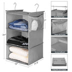 3 Tier Shelf Hanging Closet Organizer (Grey2)