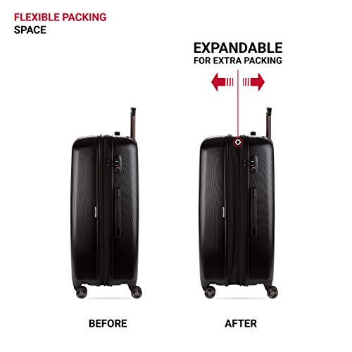 7272 Energie Expandable Hardside Luggage with Spinner Wheels and TSA Lock (Checked-Large 27-Inch / Black)