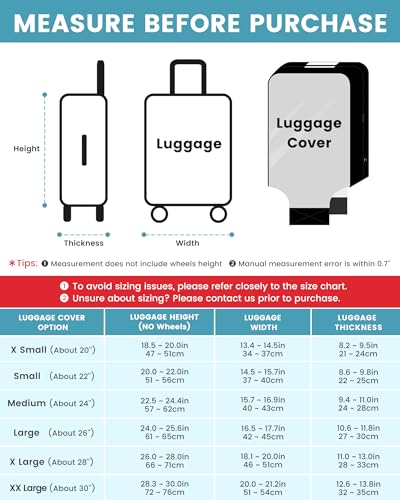 Travelkin Clear Luggage Cover For Suitcase (Clear luggage cover / 2. Small)