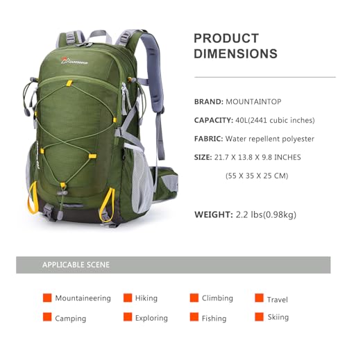 40L Hiking Backpack (Army Green / 40L)