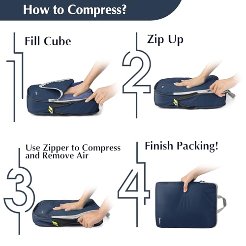 Compression Packing Cubes (4-Purplish Blue / 4 Set)