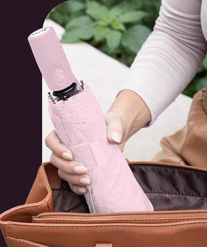 Windproof Travel Umbrella (Pastel Pink 1-Pack / Standard)