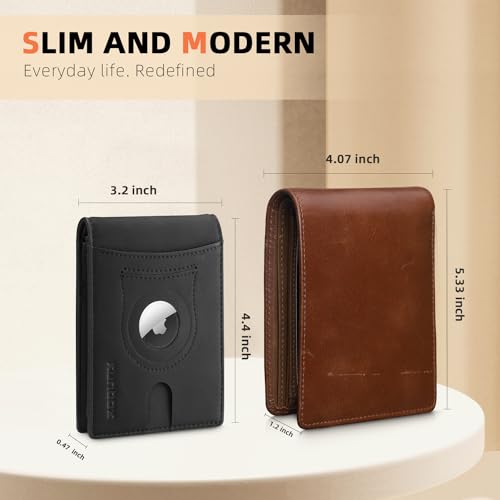 AirTag Wallet (Bicolor Crazy Horse Black)
