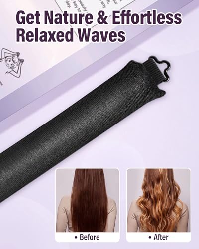 Heatless Hair Curler Overnight Curls (Black(Pack of 3))