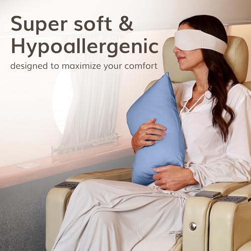 Travel Pillow for Airplanes (Serenity Blue)