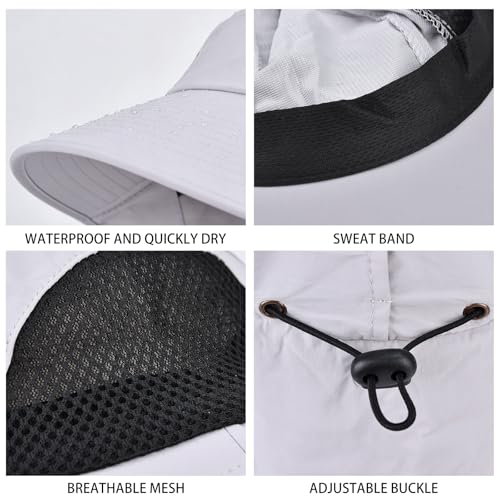 Sun Hat for Men Women with Neck Flap (6 3/4-6 7/8 / 1pack-green Sleeves)
