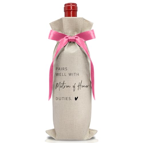 Cute Pink Bow Ribbon Engagement Gift Wine Bag (Wedding Wine Bag Style 9)