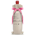 Cute Pink Bow Ribbon Engagement Gift Wine Bag (Wedding Wine Bag Style 9)