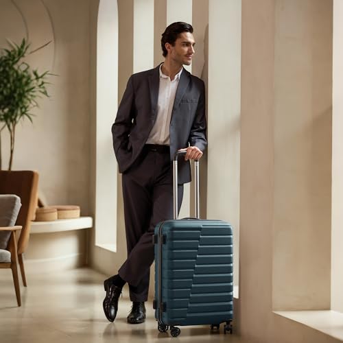 Lightweight Luggage with TSA Lock (Medium(24in) / Teal Blue)