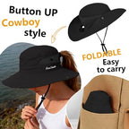 Women's Ponytail Safari Sun Hat (6 3/4-6 7/8 / 1-black)