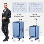29 Inch Aluminum Frame Checked Luggage Top Opening (Dark Blue / 29 Inch)