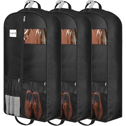 43" Heavy Duty Garment Bags Suit Bags Travel (43 inches x 6 inches - 3 Pack)