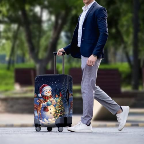 Christmas Snowman Suitcase Cover (L(for 26-29 inch luggage) / Snowman Reindeer)