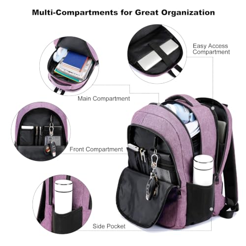 Backpack for Girls Women (Pink / 15.6 Inch)