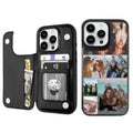 Custom Wallet Phone Case for iPhone 15 Pro Max (Black-C / iPhone 15 Pro Max)