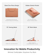 Laptop Carry Sleeve with Stand &Smart Storage for 16" Laptop for Work (Class Nude / 16 Inch)