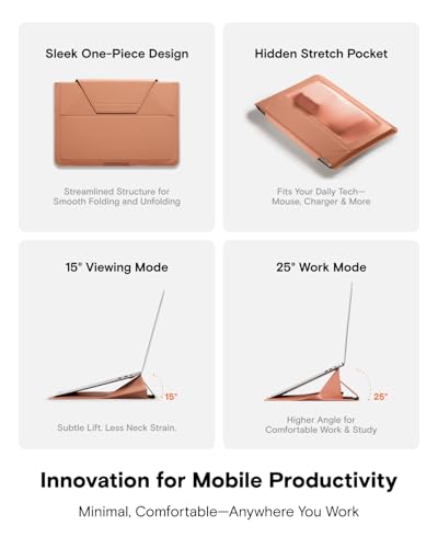 Laptop Carry Sleeve with Stand &Smart Storage for 16" Laptop for Work (Class Nude / 16 Inch)