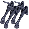One Touch Kickdown Door Stopper (Black / 4 INCH X 4 PACK)