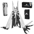 20-in-1 Multitool Pliers with Window Breaker, Stainless Steel (20-in-1, Silver)