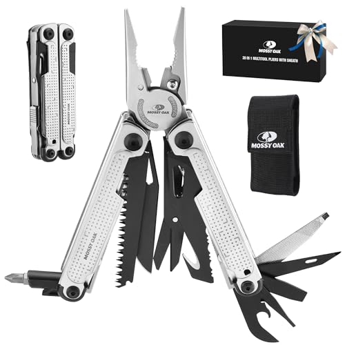 20-in-1 Multitool Pliers with Window Breaker, Stainless Steel (20-in-1, Silver)