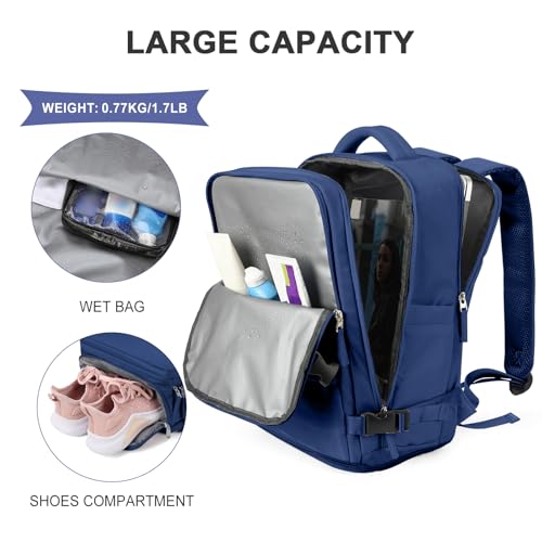 Travel Backpack for Women Men (25l / Royal Blue)