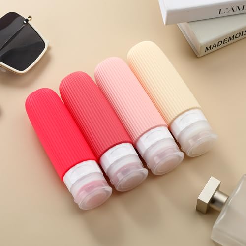 Travel Bottles for Toiletries (3 Ounces / Cream-Colored)